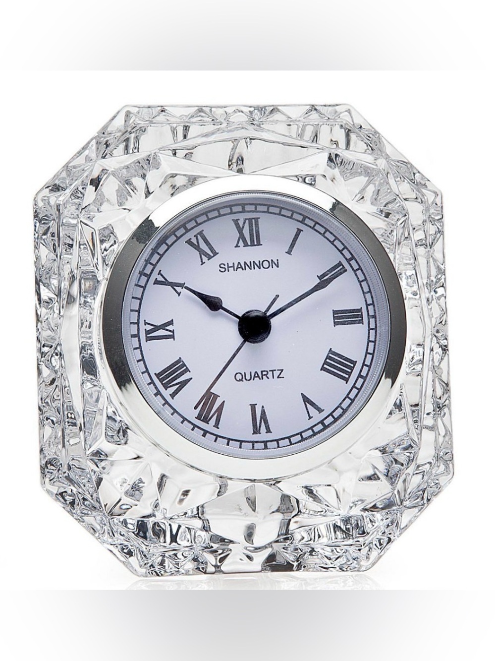 GODINGER NIB Emerald Shaped Crystal Desk Clock.